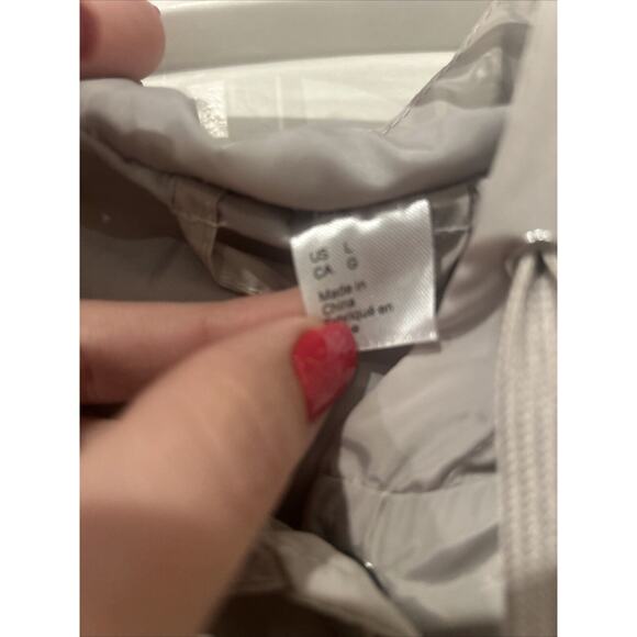 NWOT H&M Divided Beige NASA Windbreaker With Hood & Snap Front Women's Sz Large - Picture 3 of 5